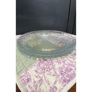 Vintage VTG France Arcoroc Clear Glass Clearbrook Swirl  7.5" Plates Set